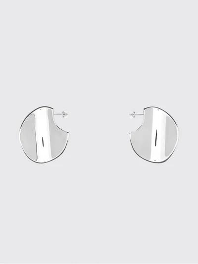 disc oval-shaped sterling silver dangle earrings