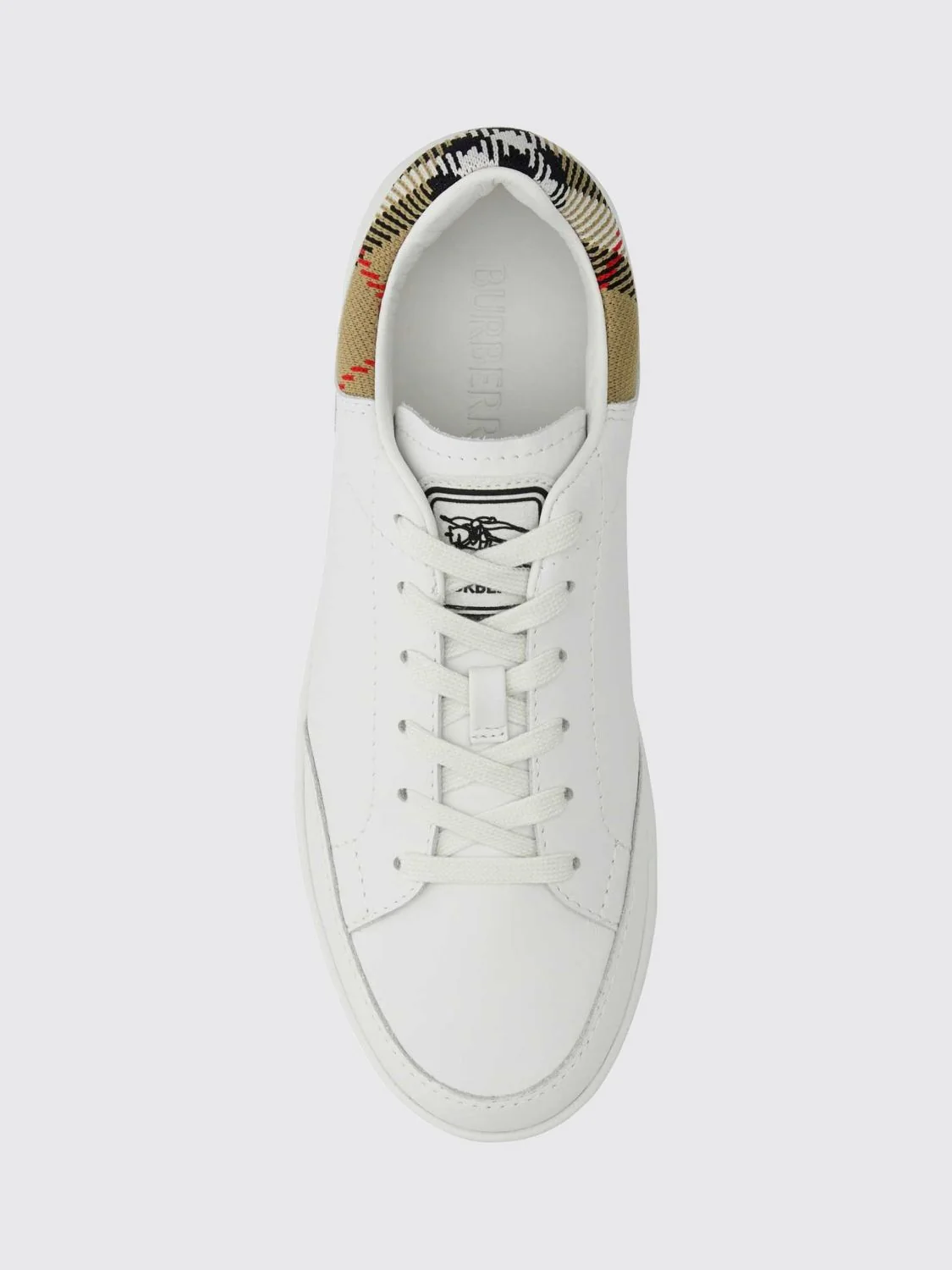 set trainers in leather and mesh with vintage check panels