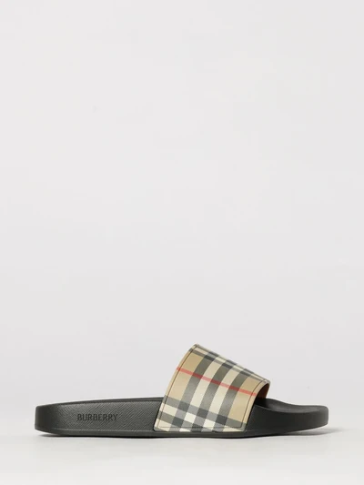 vintage check rubber slides
