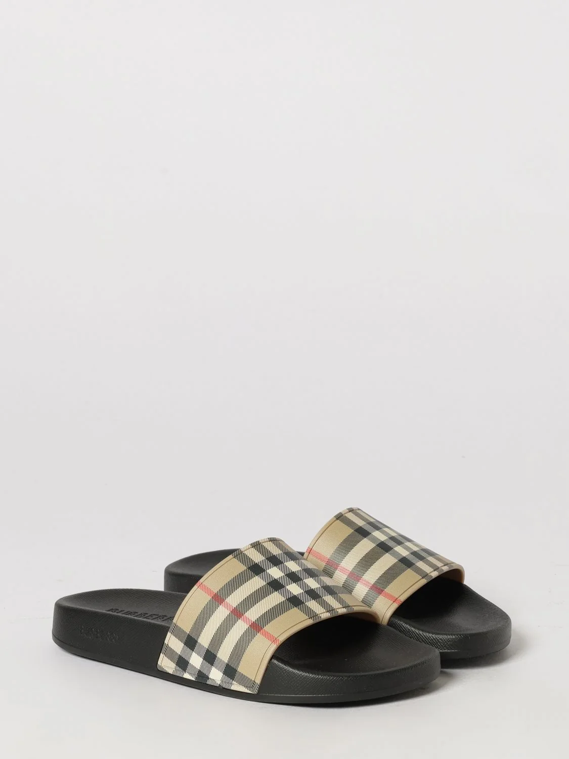 BURBERRY 36 vintage check rubber slides