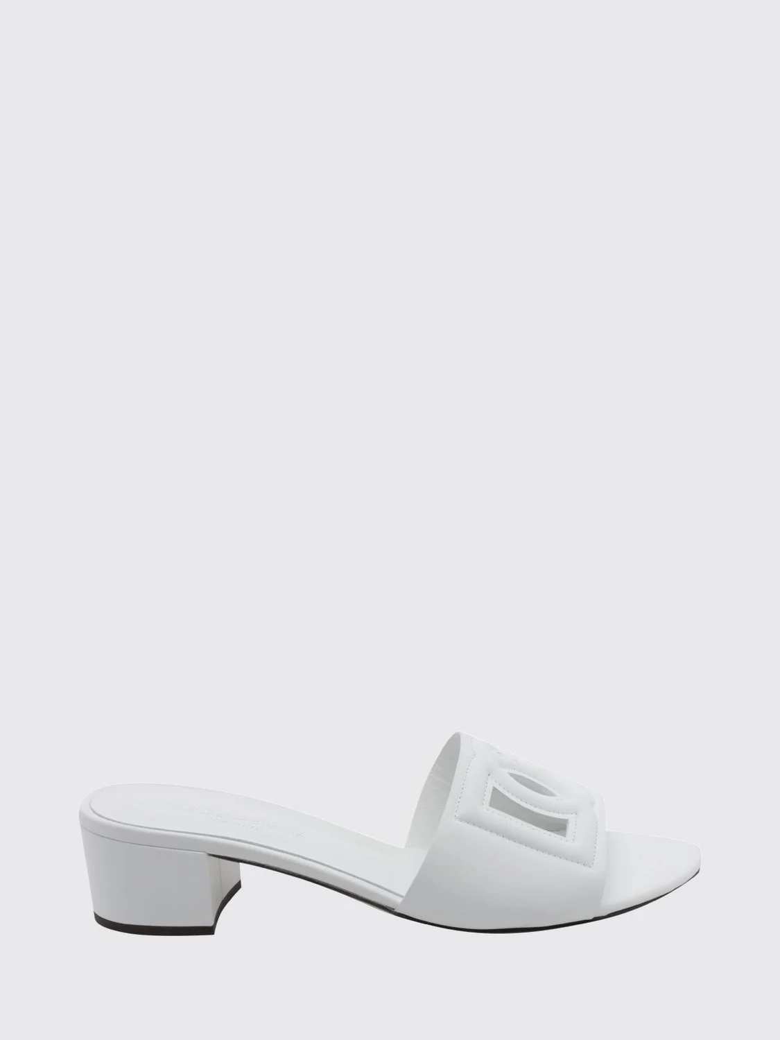 calfskin mules with cut-out dg monogram