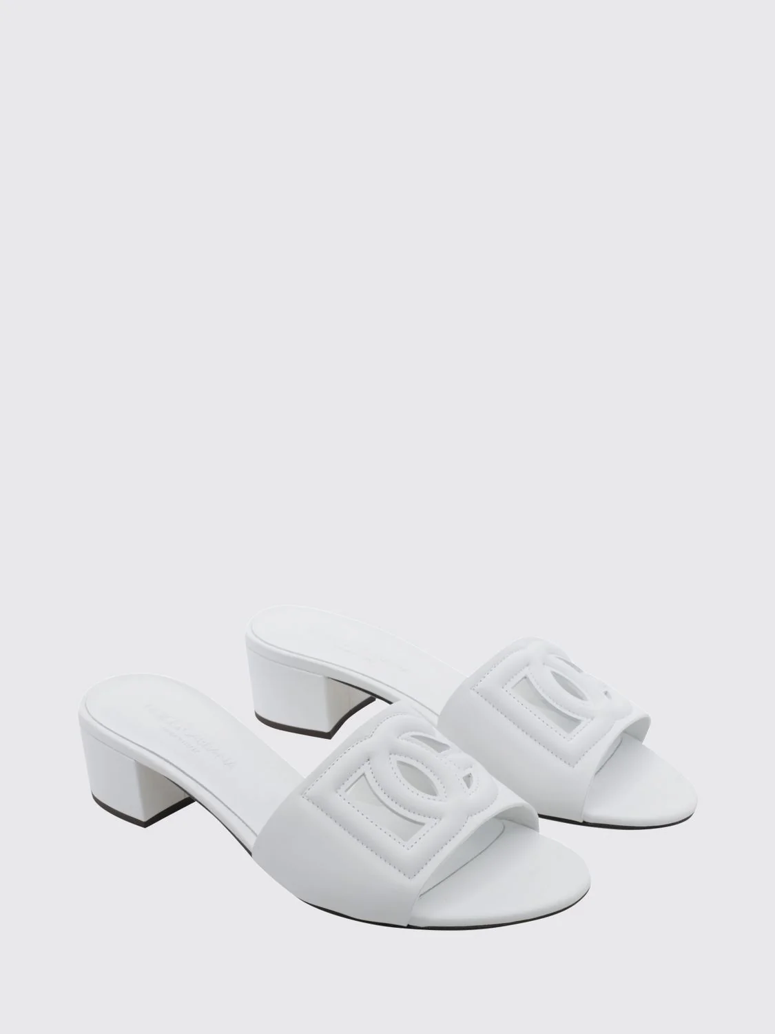 calfskin mules with cut-out dg monogram