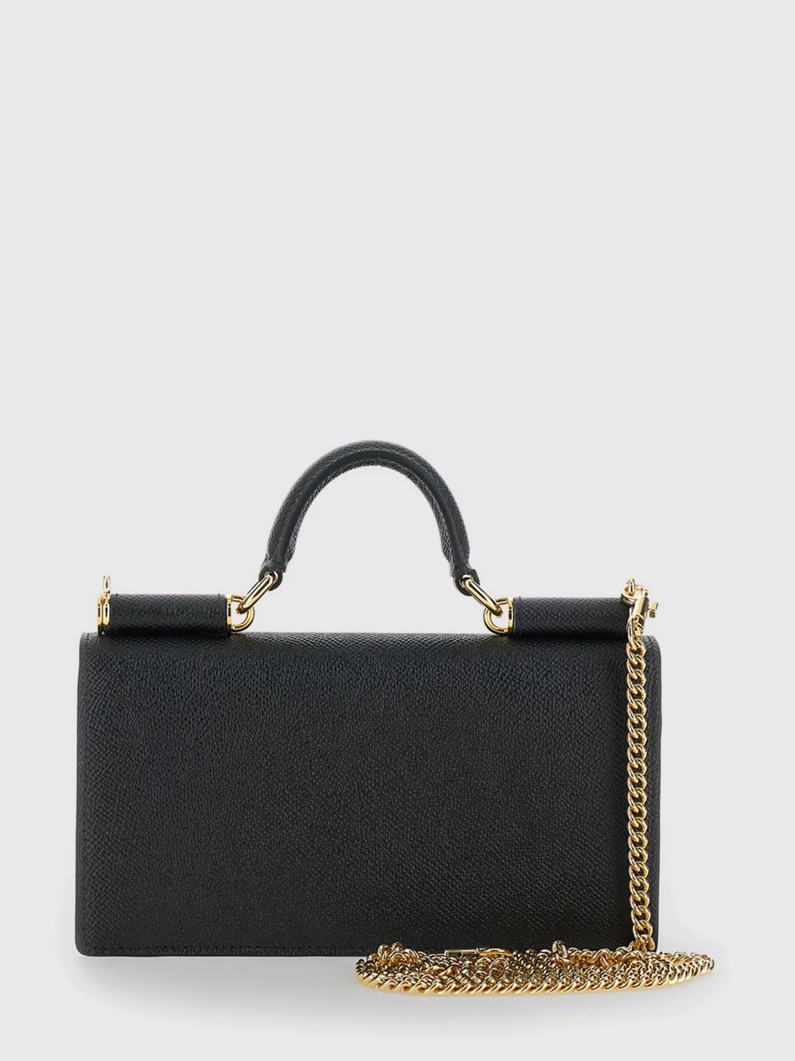 DOLCE amp; GABBANA OS grained leather mini handbag with chain shoulder strap