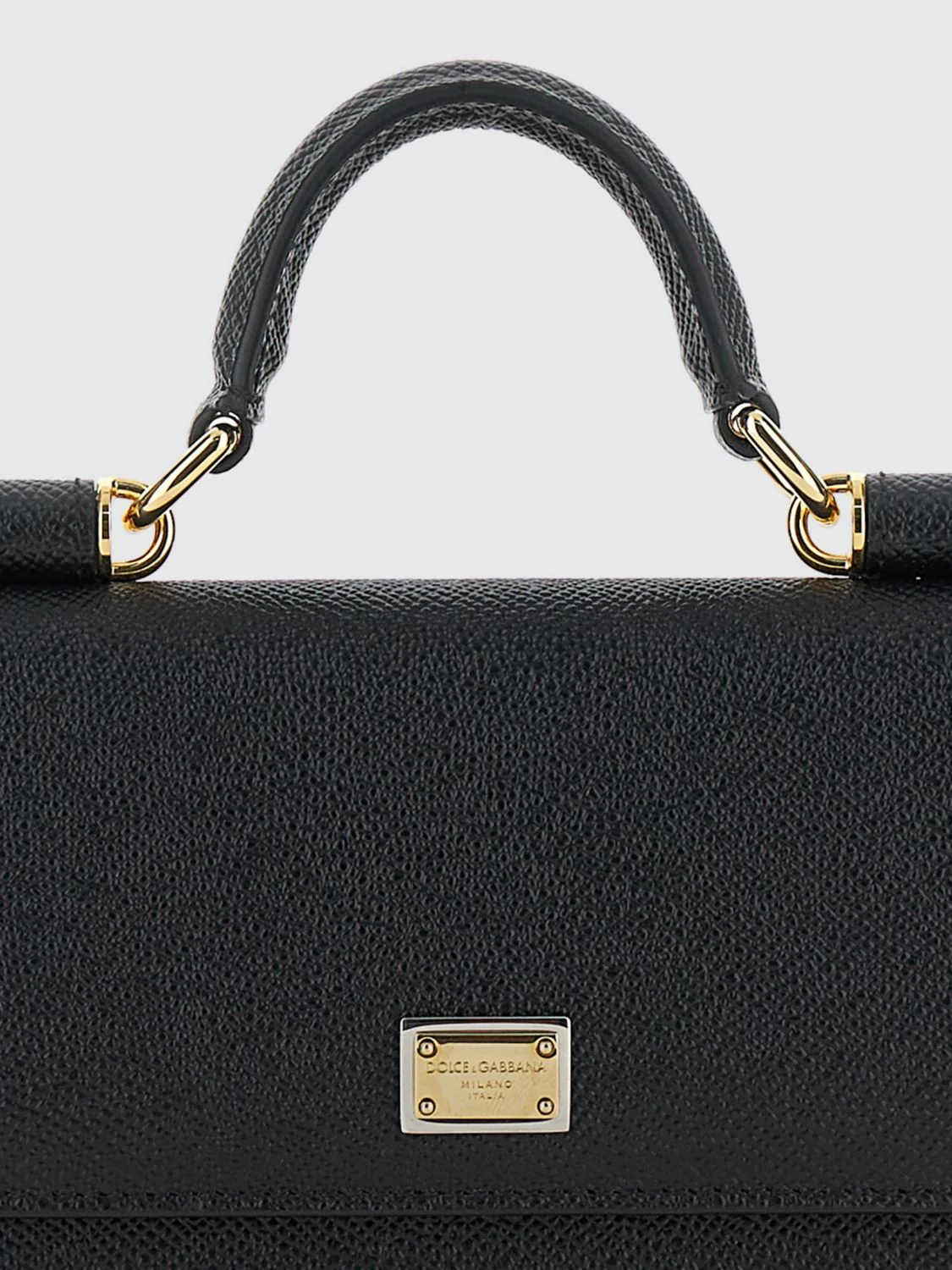 grained leather mini handbag with chain shoulder strap