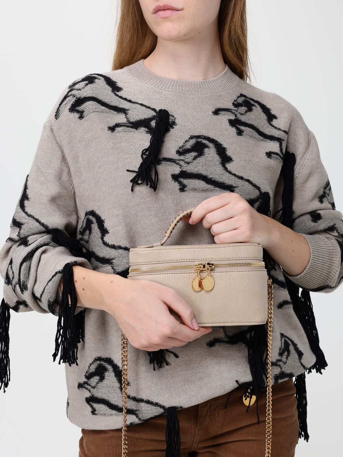 STELLA MCCARTNEY OS falabella vanity mini bag in faux leather with chain strap