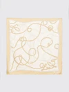 square scarf in pure silk with a contrasting graphic logo print