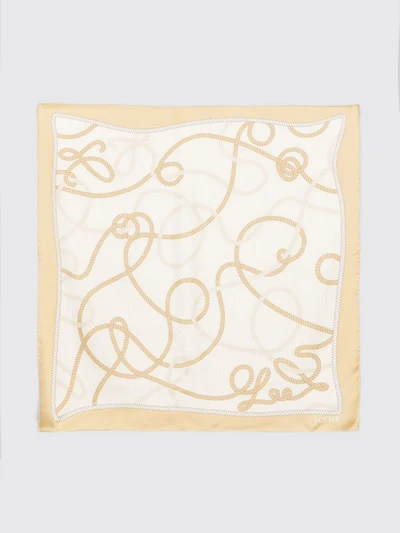 square scarf in pure silk with a contrasting graphic logo print