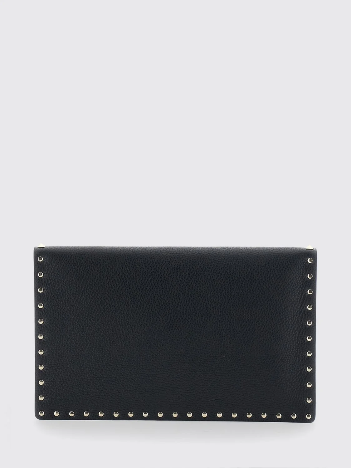 VALENTINO GARAVANI OS rockstud grained calfskin leather envelope clutch with studs