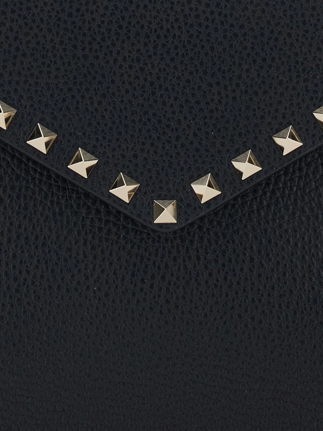 rockstud grained calfskin leather envelope clutch with studs