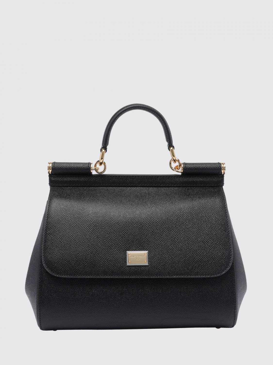 DOLCE amp; GABBANA OS sicily grained calfskin leather handbag with shoulder strap