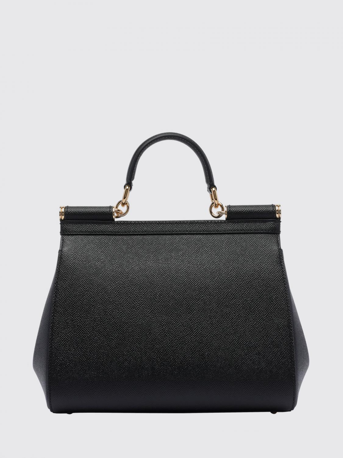 DOLCE amp; GABBANA OS sicily grained calfskin leather handbag with shoulder strap