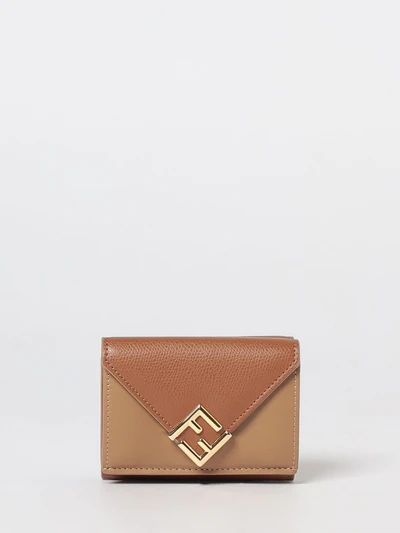 ff diamonds grained leather tri-fold wallet with monogram