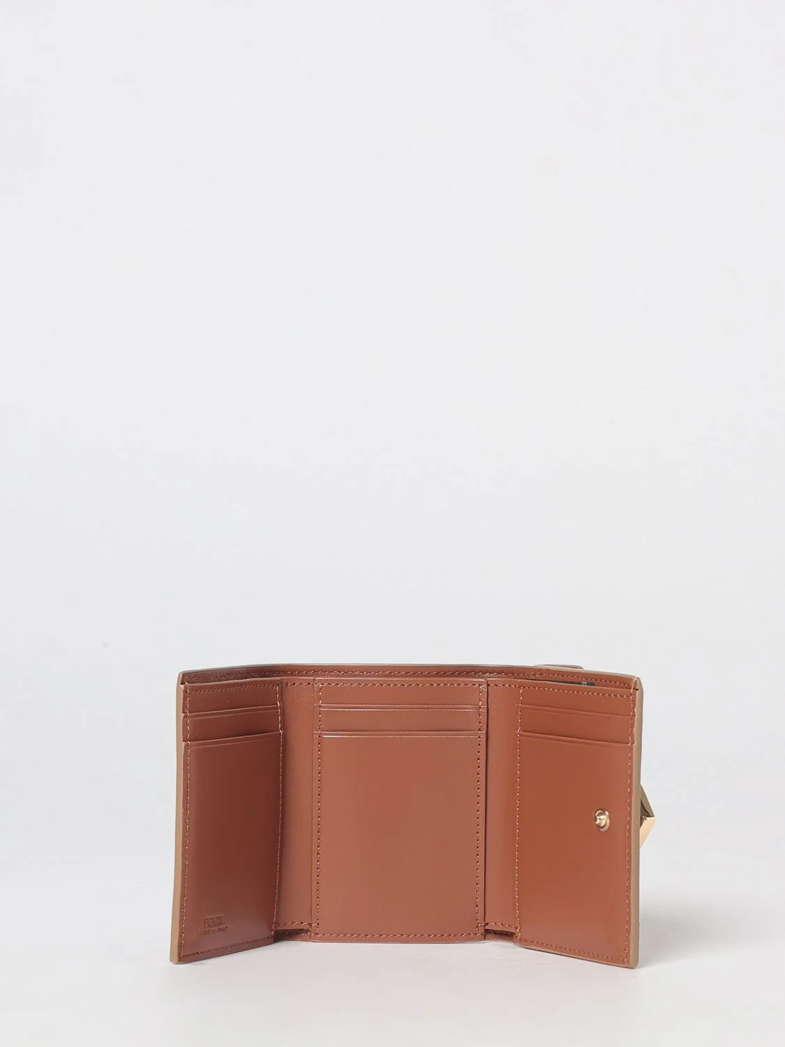 ff diamonds grained leather tri-fold wallet with monogram