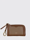 bicolor calfskin zip card holder with ring