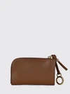 bicolor calfskin zip card holder with ring
