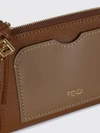 bicolor calfskin zip card holder with ring
