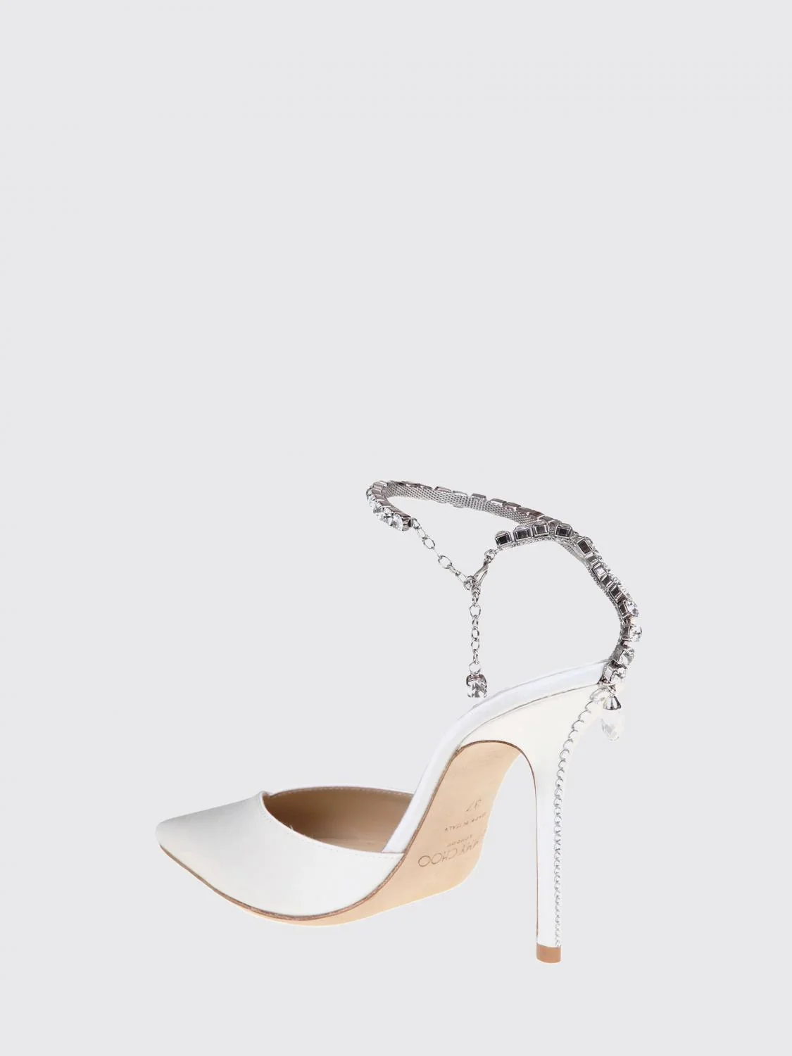 saeda crystal-embellished satin high-heel pumps