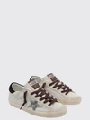 super-star distressed leather and pony hair sneakers