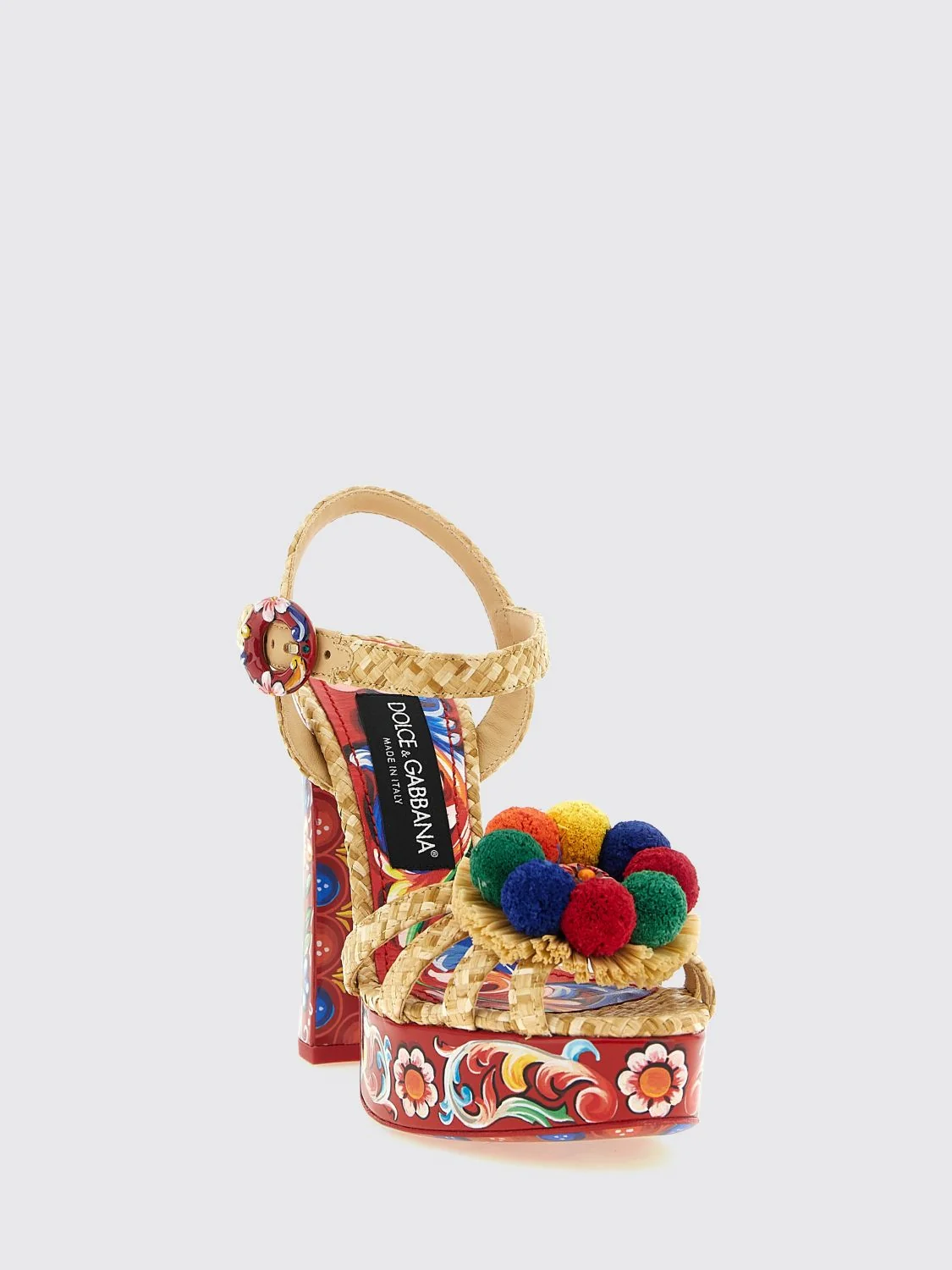 keira sicilian cart print raffia platform sandals