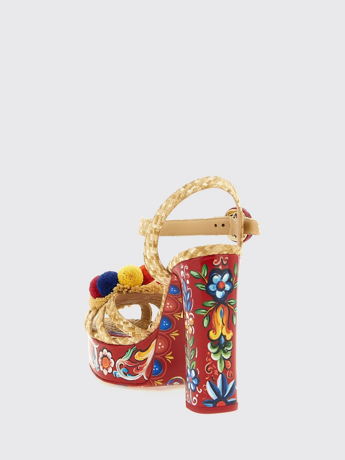 keira sicilian cart print raffia platform sandals