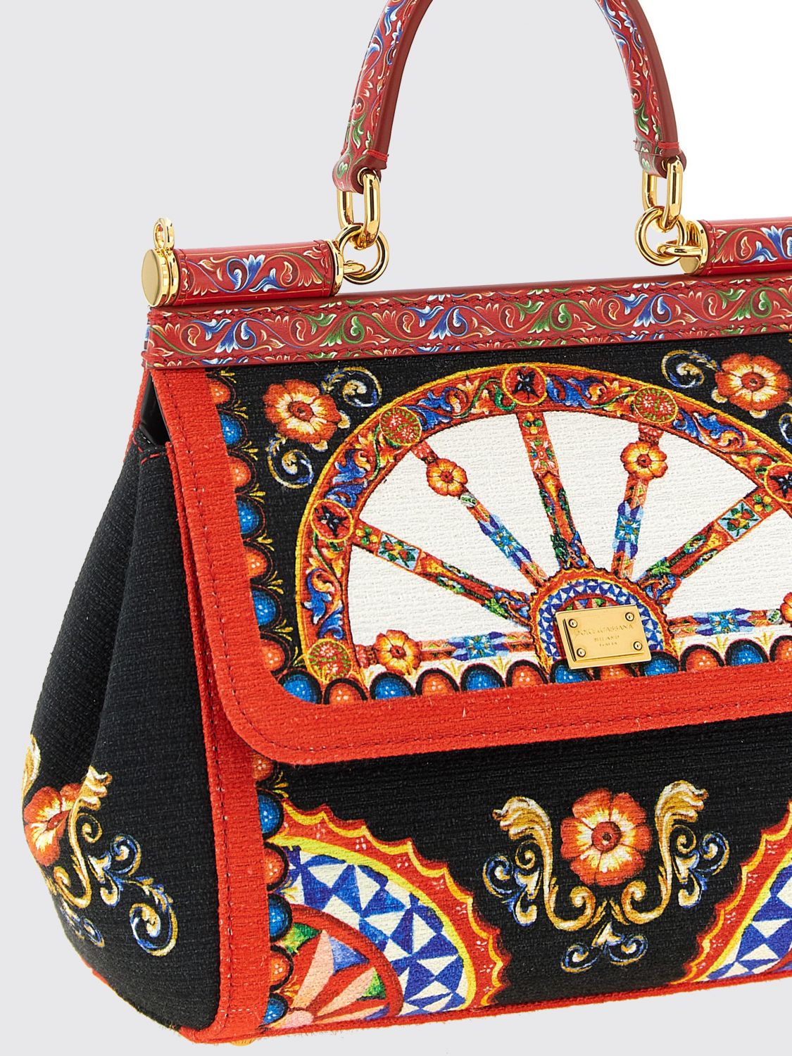 sicily mini handbag with 'carretto siciliano' print