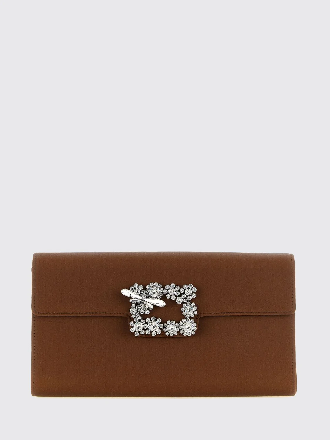 mini satin bucket bag with jewel buckle