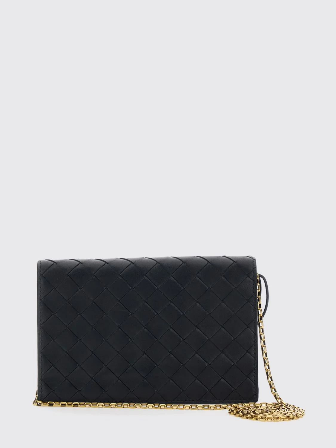BOTTEGA VENETA OS andiamo mini intrecciato lambskin bag with chain strap