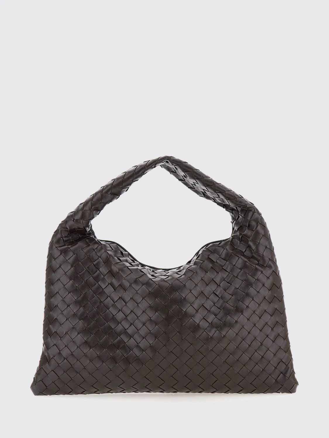 BOTTEGA VENETA OS hop intrecciato calfskin shoulder bag with woven handle