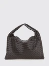 hop intrecciato calfskin shoulder bag with woven handle