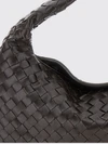 hop intrecciato calfskin shoulder bag with woven handle