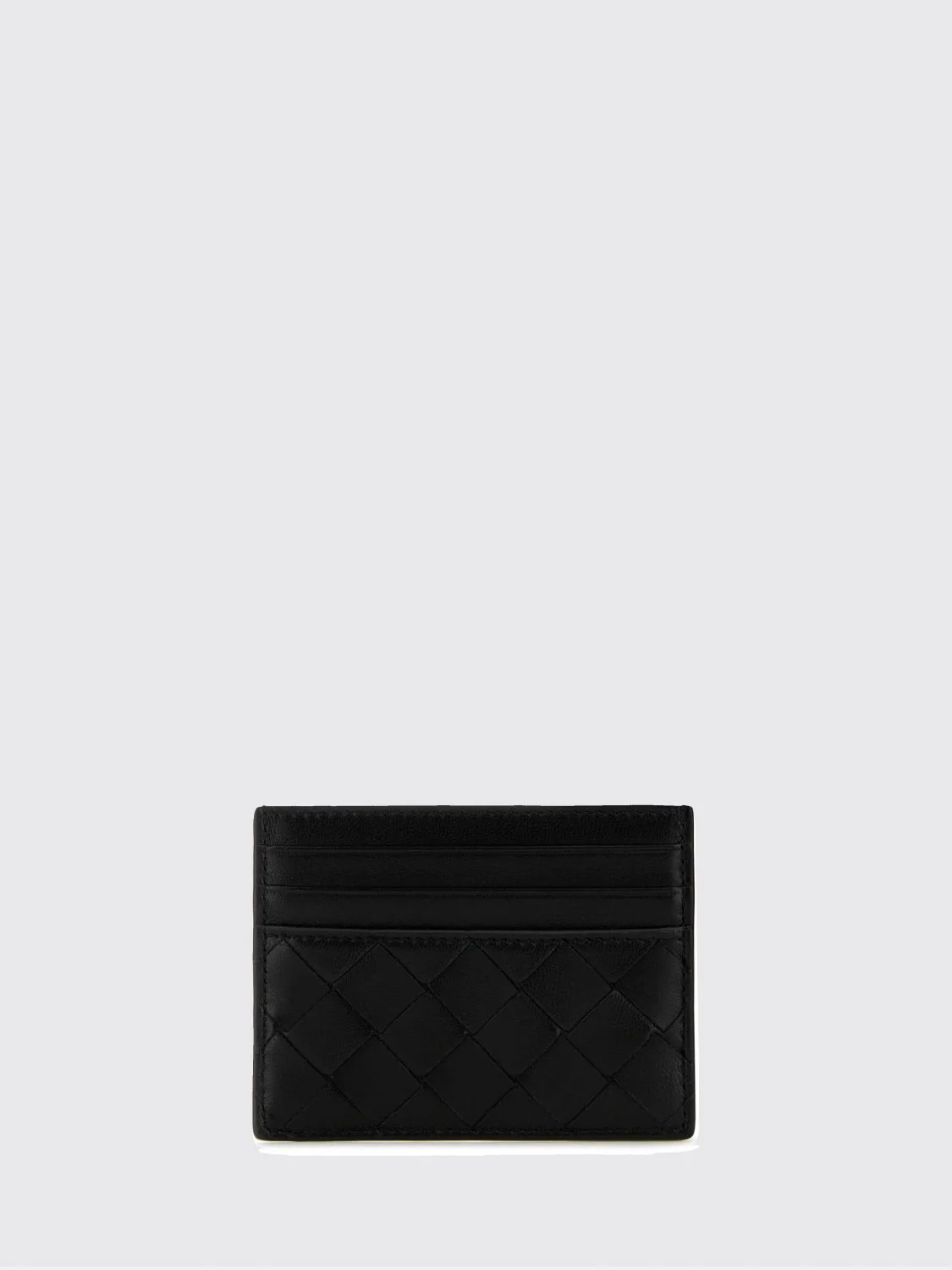 flat woven nappa calfskin card holder with 7 slots
