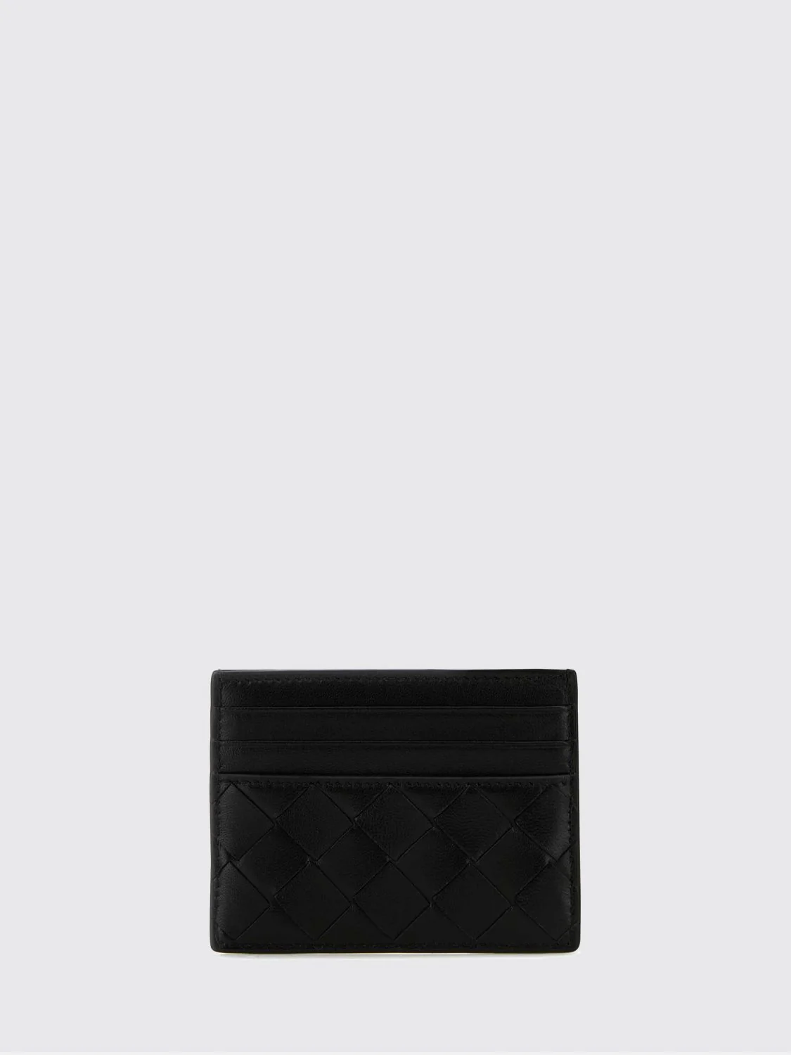 flat woven nappa calfskin card holder with 7 slots