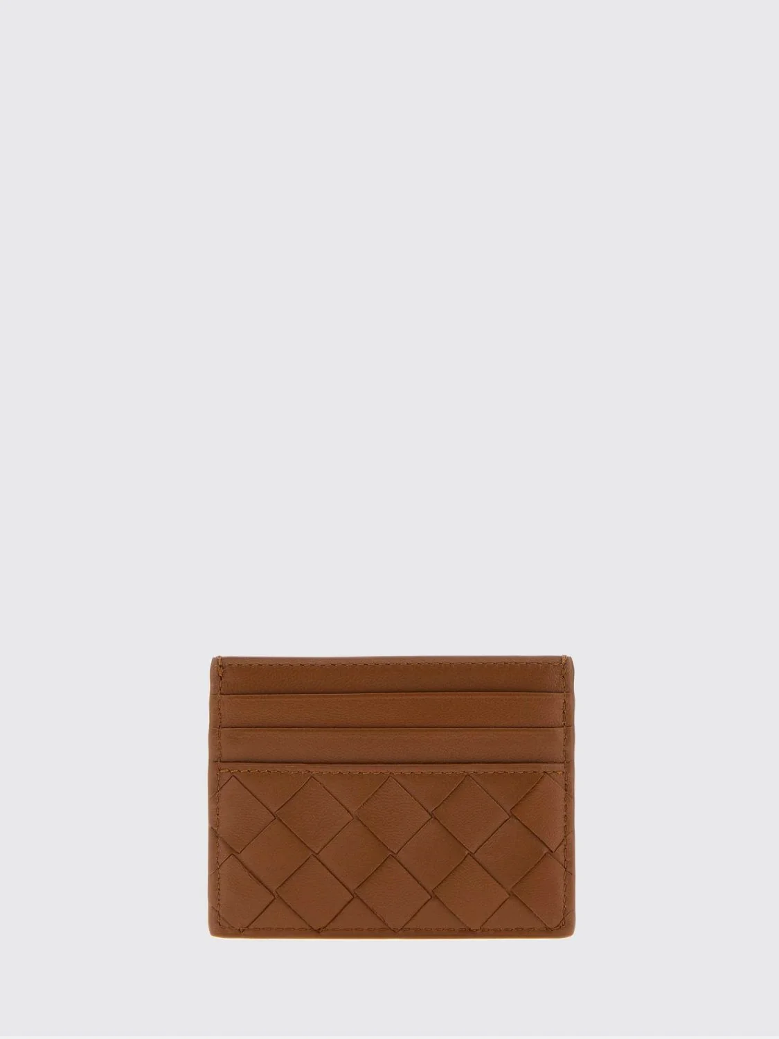flat woven nappa calfskin card holder with 7 slots
