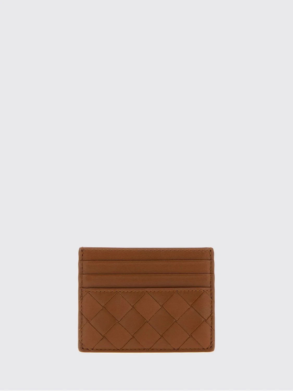 flat woven nappa calfskin card holder with 7 slots