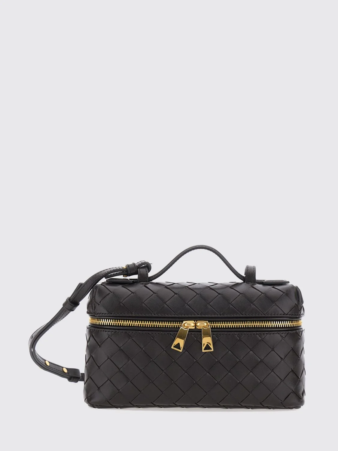 BOTTEGA VENETA OS big bang mini intrecciato linen bag with removable strap