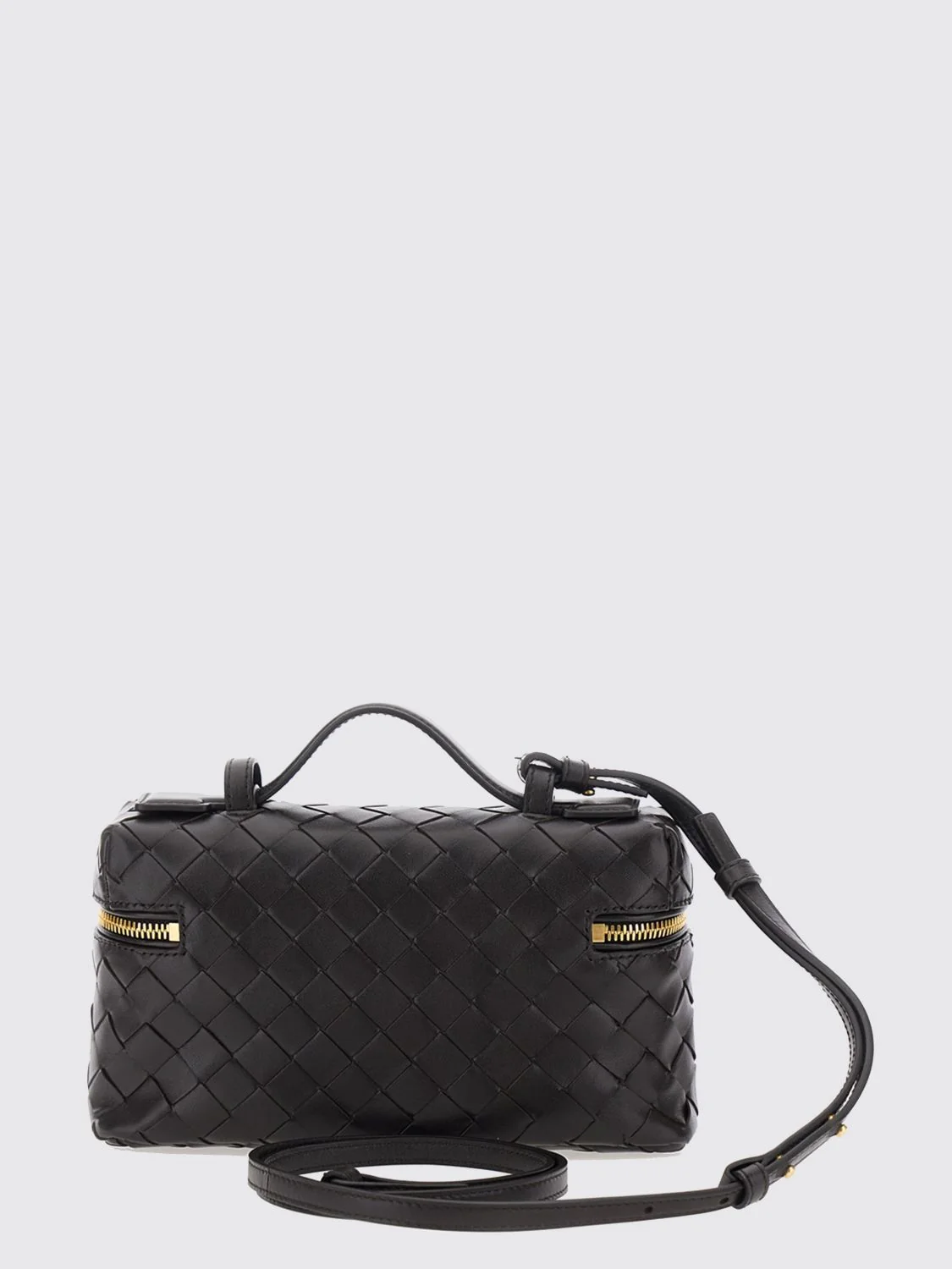 BOTTEGA VENETA OS big bang mini intrecciato linen bag with removable strap