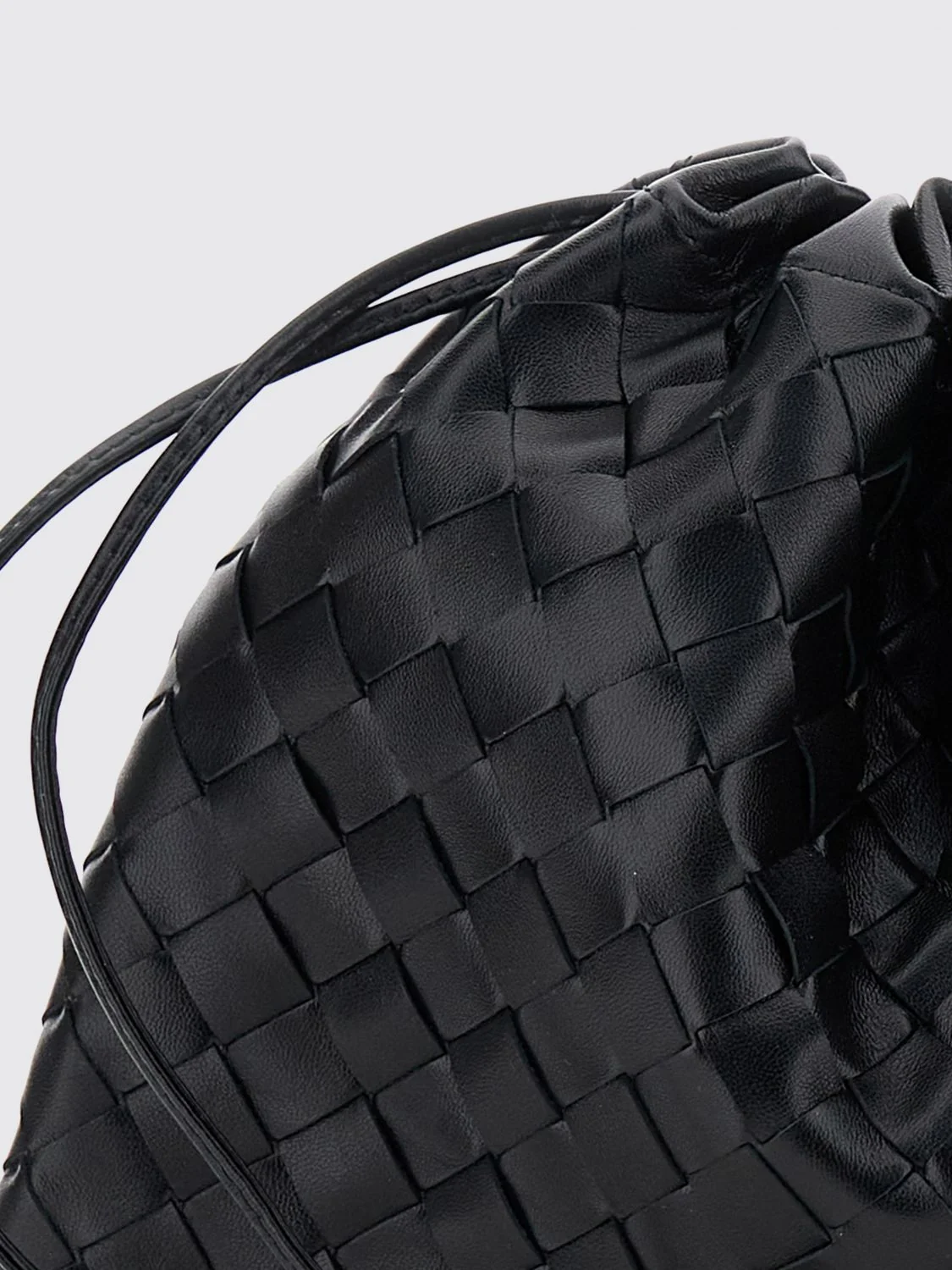 dustbag intrecciato calfskin bucket bag with drawstring