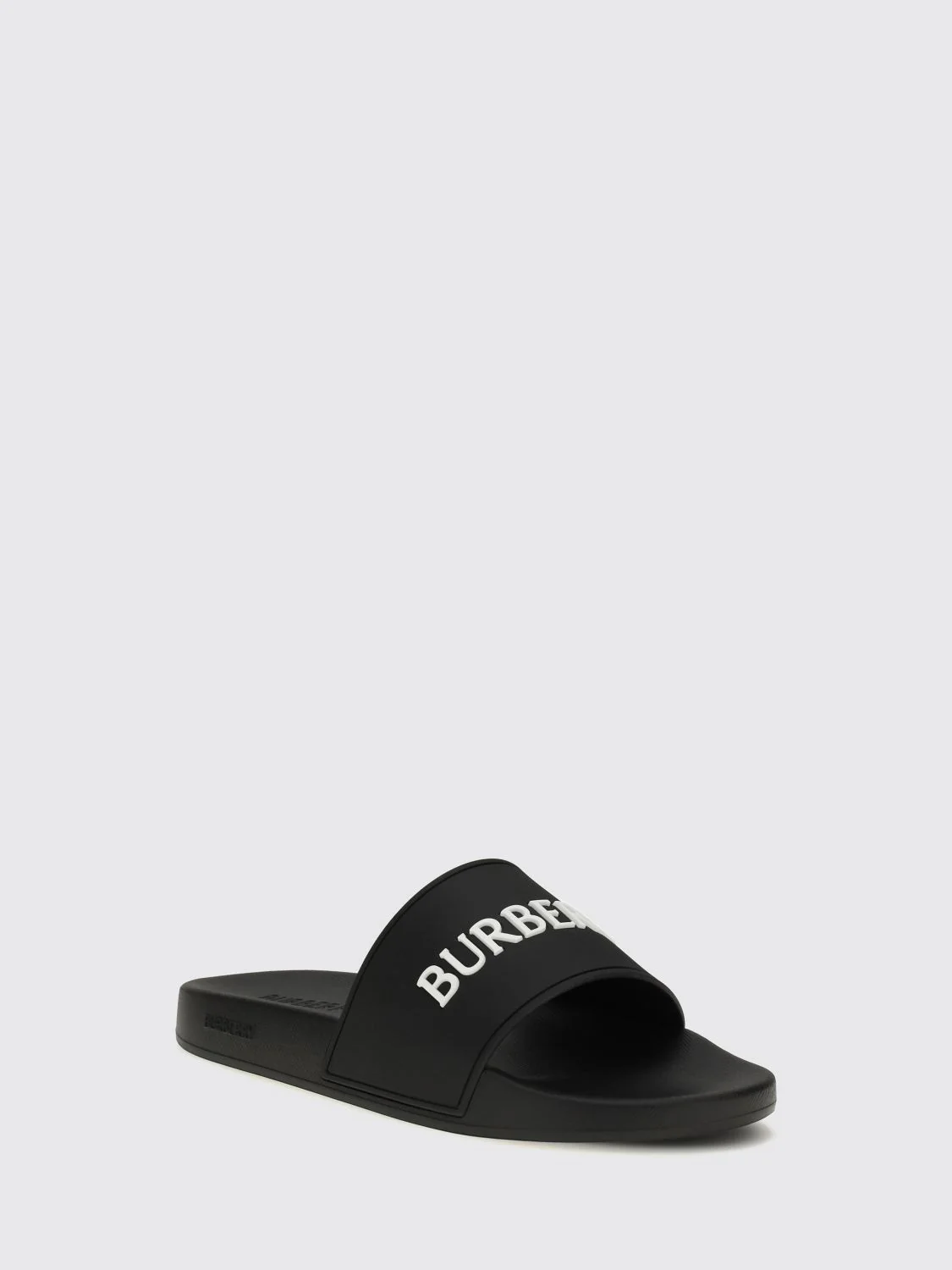 BURBERRY 39 contrast logo rubber pool slides