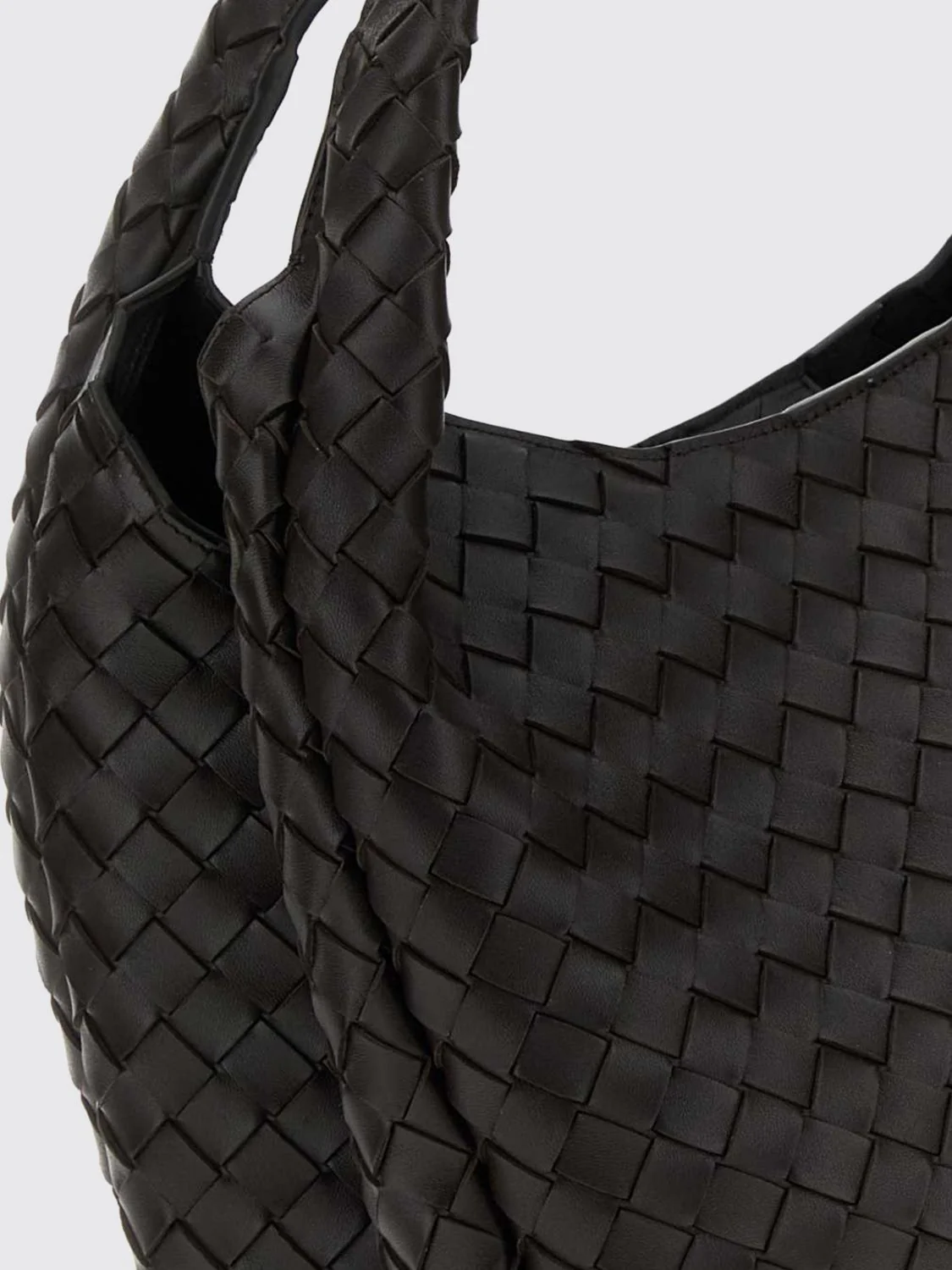 campana intrecciato lambskin hobo bag with woven handle