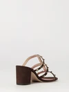 rockstud suede leather mule sandals with medium heel