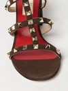 rockstud suede leather mule sandals with medium heel