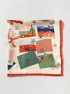 square silk foulard with an all-over graphic print