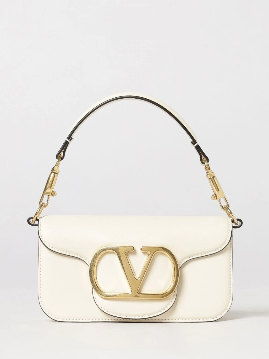 VALENTINO GARAVANI OS small locò shoulder bag in leather with vlogo signature