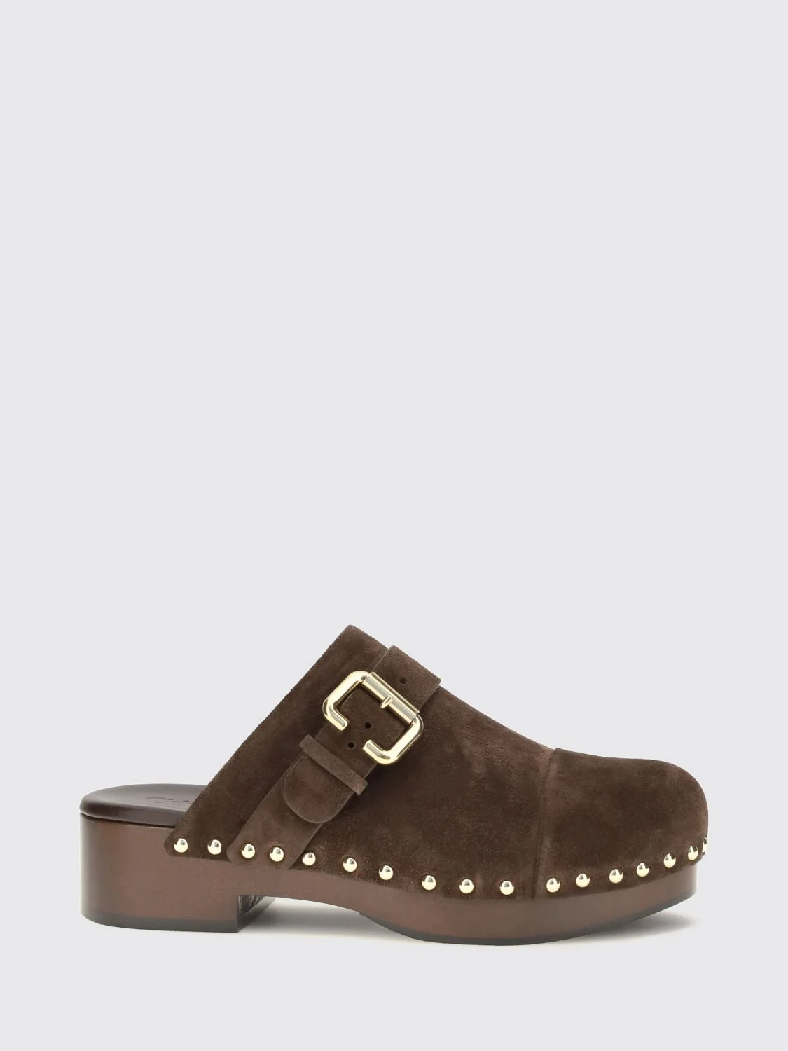 jeannette studded suede leather mules chloé with strap