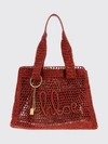 summer banana chloé crochet raffia tote bag with embroidered logo