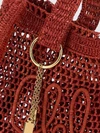 summer banana chloé crochet raffia tote bag with embroidered logo