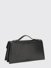 croc-effect calfskin handbag alexander with skull embellishment