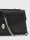 croc-effect calfskin handbag alexander with skull embellishment