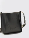 crossbody bag in faux leather with perforated logo