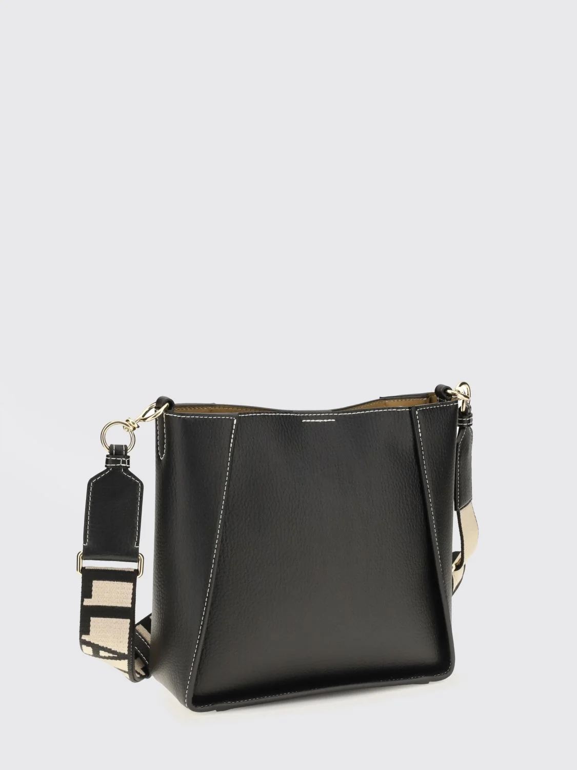 crossbody bag in faux leather with perforated logo